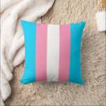 Transgender Stripes Flag Birthday Kissen<br><div class="desc">Fun throw pillow in light blue,  pink and white stripes to stand for the transgender flag colors.</div>
