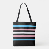 Transgender Stripes Monogram Name Black Gay Pride Tasche (Rückseite)