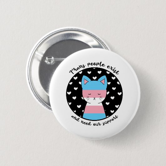 Transgender-StützMiezekatze Button (Vorne & Hinten)