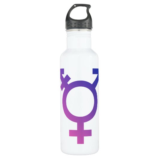 Transgender-Symbol-Logo Edelstahlflasche (Vorderseite)