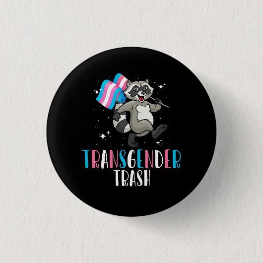 Transgender Trash Raccoon Opossum Funny LGBTQ Trai Button (Vorderseite)
