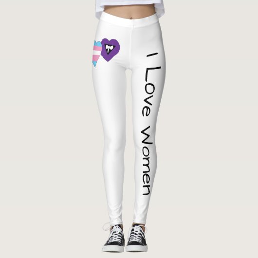 Transgender- und Lesbenherzen "ich Liebe-Frauen " Leggings (Vorderseite)