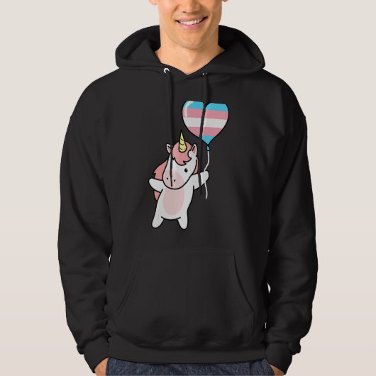 Transgender Unicorn Trans Pride Flag Lgbtq Gender Hoodie (Vorderseite)