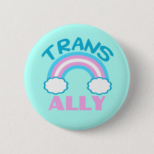 Transgender-Verbündeter aquamarin Button