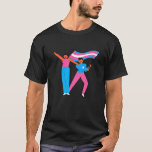 Transgender-Wave-Flag-Trans-Stolz T-Shirt
