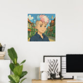 Transgender with Mohawk Anime Person | LGBTQIA+  Poster (Heimbüro)