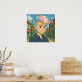Transgender with Mohawk Anime Person | LGBTQIA+  Poster (Küche)