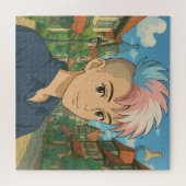 Transgender with Mohawk Anime Person | LGBTQIA+  Puzzle (Horizontal)