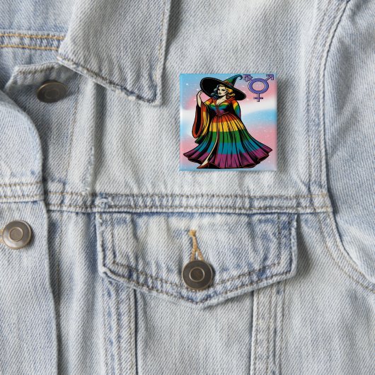 Transgender Witz in Regenbogenfarben Button (Beispiel)