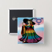 Transgender Witz in Regenbogenfarben Button (Vorne & Hinten)