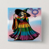 Transgender Witz in Regenbogenfarben Button (Vorderseite)