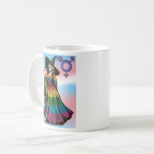Transgender Witz in Regenbogenfarben Kaffeetasse (Vorderseite Links)