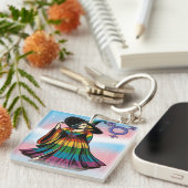 Transgender Witz in Regenbogenfarben Schlüsselanhänger (Vorderseite rechts)