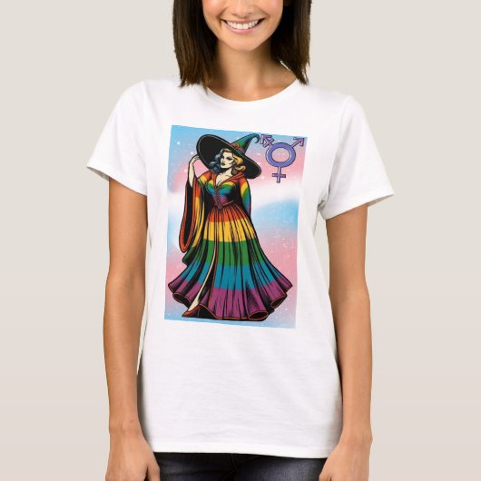 Transgender Witz in Regenbogenfarben T-Shirt (Vorderseite)