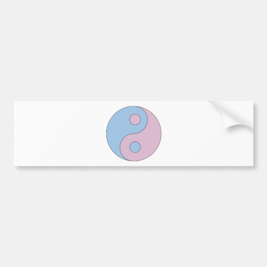 Transgender Yin Yang Symbol Autoaufkleber (Vorne)