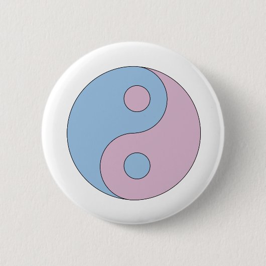 Transgender Yin Yang Symbol Button (Vorderseite)