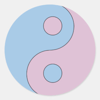 Transgender Yin Yang Symbol Runder Aufkleber