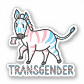 Transgender Zebra Aufkleber (Vorderseite)