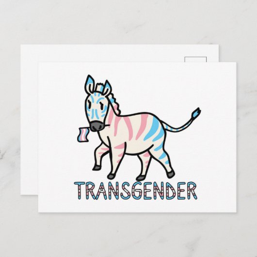 Transgender Zebra Postkarte (Vorne/Hinten)