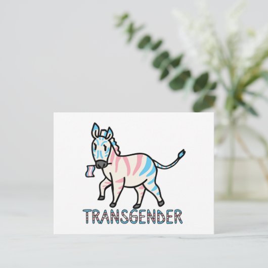 Transgender Zebra Postkarte (Stehend Vorderseite)