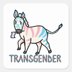 Transgender Zebra Quadratischer Aufkleber