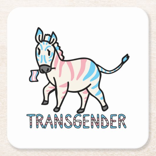 Transgender Zebra Rechteckiger Pappuntersetzer (Vorderseite)