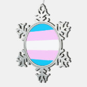 Transgenderflagge Schneeflocken Zinn-Ornament (Rechts)