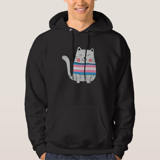 Transgenger Flag LGBTQ Cats Pride Cat Hoodie (Vorderseite)