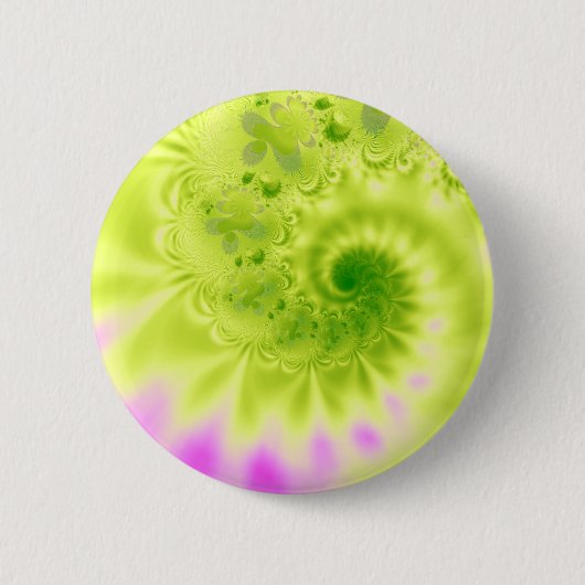 Transience · Fraktal-Kunst · Grün u. Rosa Button (Vorderseite)