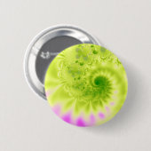 Transience · Fraktal-Kunst · Grün u. Rosa Button (Vorne & Hinten)