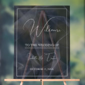 Transiente Tulle Black Wedding Willkommen Acrylschild (Neutral)