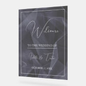 Transiente Tulle Black Wedding Willkommen Acrylschild (Winkel)