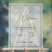 Transiente Tulle White Wedding Willkommen Acrylschild (Neutral)