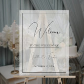 Transiente Tulle White Wedding Willkommen Acrylschild
