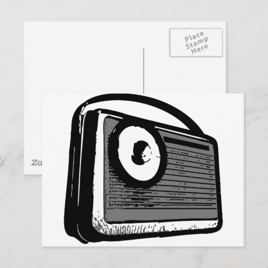 TRANSISTOR-RADIOVERTRAGBAR POSTKARTE (Vorne/Hinten)