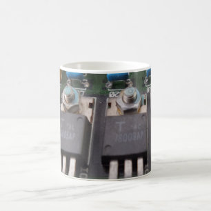 Transistor-Schaltkreis Weiß 11 oz Klassischer Weiß Kaffeetasse