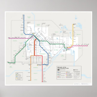 Transit Map (Future) für zwei Städte Poster