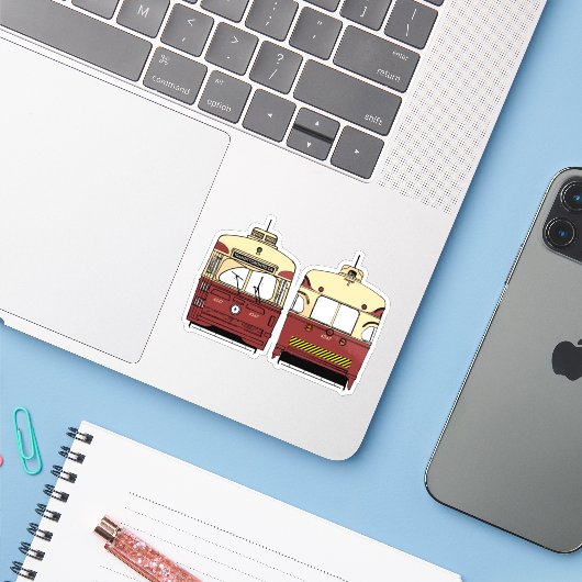 Transit Toronto PCC Front and Back Stickers Aufkleber (Laptop mit iPhone)