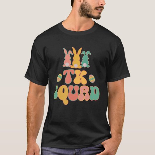 Transitional Kindergarten Squad Retro Groovy Easte T-Shirt (Vorderseite)