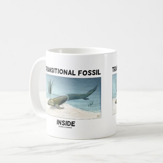 Transitorische Fossilien Inside Tiktaalik rosaea Kaffeetasse (Vorderseite Links)