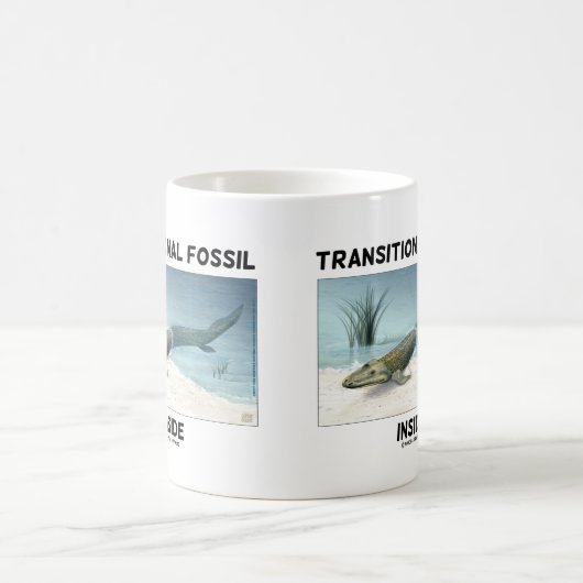 Transitorische Fossilien Inside Tiktaalik rosaea Kaffeetasse (Mittel)