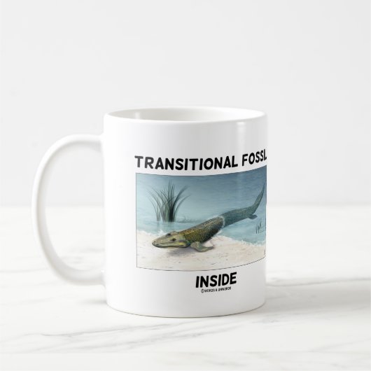 Transitorische Fossilien Inside Tiktaalik rosaea Kaffeetasse (Links)
