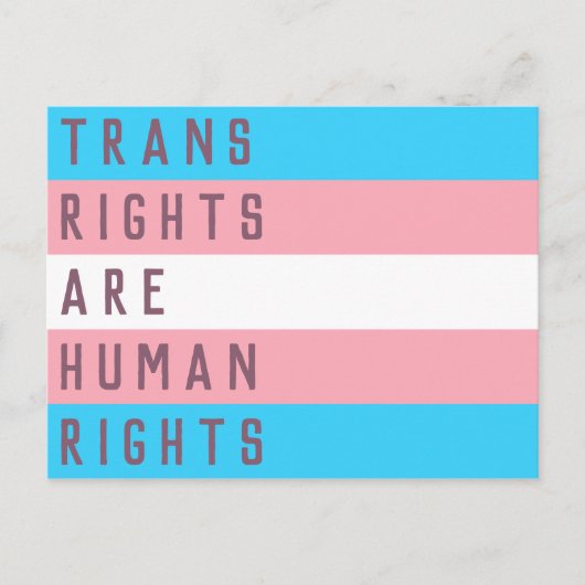 Transitrechte sind die "Transgender Flag" für Mens Postkarte (Vorderseite)