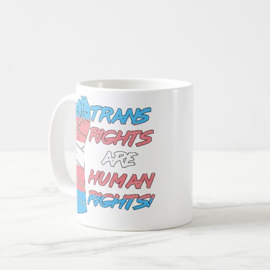 Transitrechte sind Menschenrechte Kaffeetasse (Vorderseite Links)