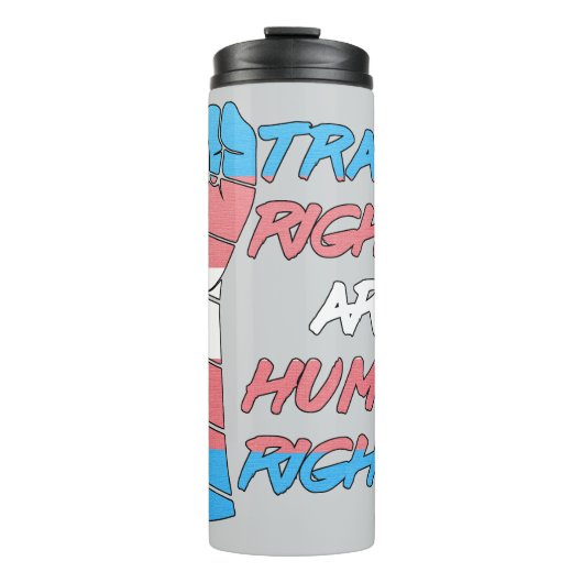 Transitrechte sind Menschenrechte Thermosbecher (Vorderseite)