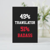 Translator Badass Card Karte (Stehend Vorderseite)