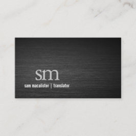 Translator Black Metal Monogram Special Skills Visitenkarte