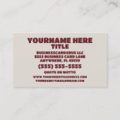 Translator Elegant Visitenkarte (Rückseite)