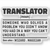 Translator Noun Definition Geburtstag Gegenwart Fu Aufkleber (Vorderseite)