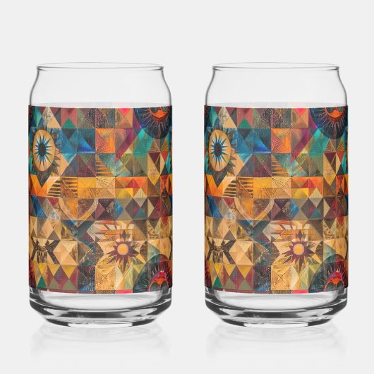 Translucent Aqua "Ererbte Kunst" 16oz Glas P (Vorderseite)